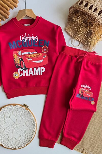 NOBLEKIDS Boy's Mcqueen Printed Tracksuit Set Red