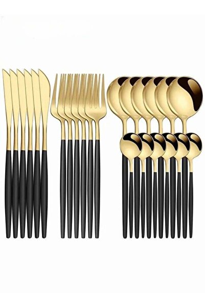 Generic 24 PCS Flatware Set with Knives Spoons and Forks, 410 Stainless Steel...