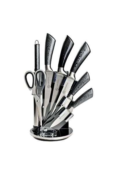 Generic EDENBERG 8 Pcs Knife Set | Knife Set With Roating Stand | Carbon Stai...