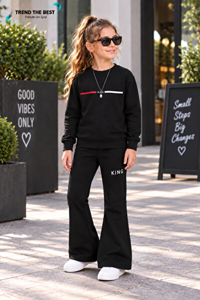 TREND THE BEST Trendin En İyisi Winter, Spring, and Autumn Girls' Black Spani...