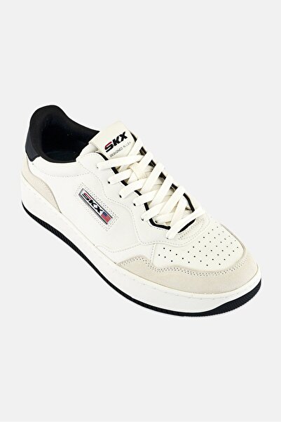 SKECHERS حذاء رياضي رجالي برباط للاستخدام الخارجي، أبيض