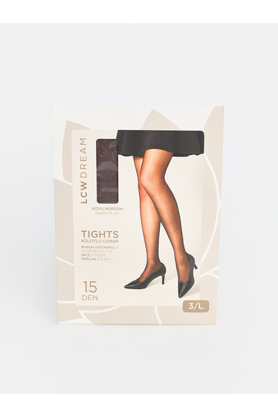 LC Waikiki Alita City Lcw Dream Plum Plain Women's Pantyhose with a Difference