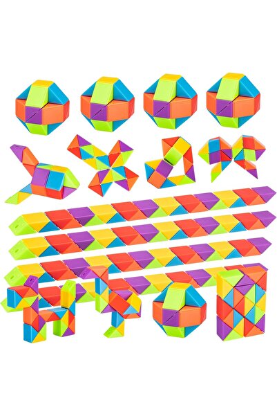 Arabest 36pcs Rainbow Snake Cube Twist Puzzles,Fidget Toys for Party Favors a...