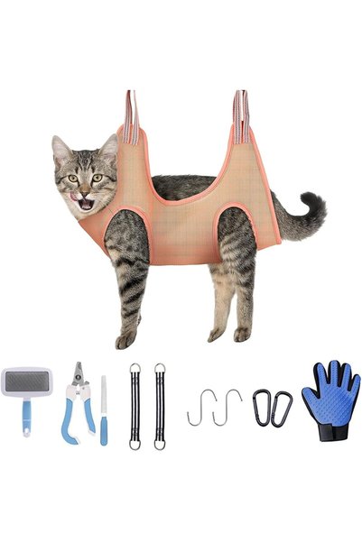 Arabest Rayyan Pet Grooming Hammock Set for Cats and Dogs,11-Piece Hanging Ha...