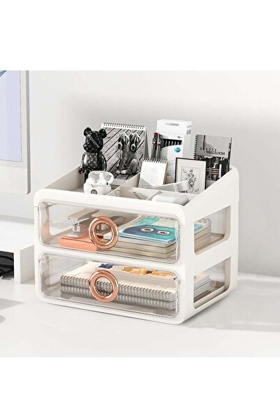 Arabest Two-Tier Light Luxury Makeup Case with Top Lid and Drawers,Large Capa...