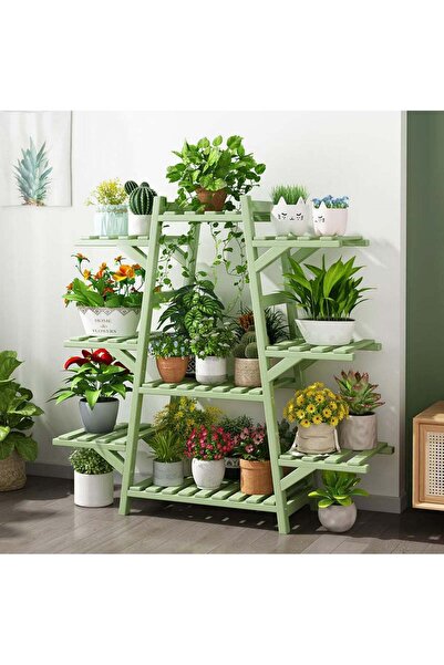 Arabest 9-Tier Wooden Plant Stand,Ladder Flower Shelf for Indoor and Outdoor ...
