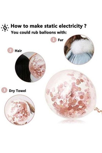 Gernetic 12-inch Confetti Balloons, 12-inch Metallic Pink Balloons