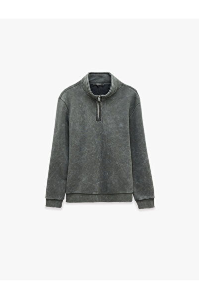 Koton Comfortable Fit Washable Long Sleeve Half-Zip Sweatshirt