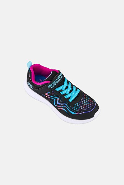 SKECHERS أحذية خارجية للأطفال البنات Hydro Swirl بإغلاق فيلكرو، أسود