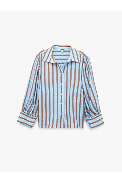 Koton Regular Fit 3/4 Long Sleeve Striped Shirt