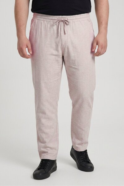 Bruno Men Regular Fit Heather Straight Pants, Light Pink