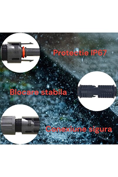 OEM Cablu solar 6mm 27.5M Rosu, conectori MC4, utilizat interior exterior IP67