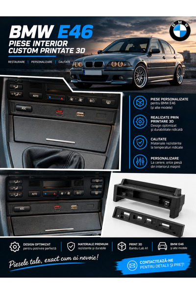 Generic Brand BMW E46 – Piese Interior Custom Printate 3D