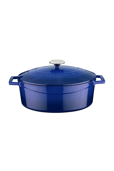 Lava Oval saucepan, cast iron, 29 cm/4. 67L, "Folk" range, Blue -