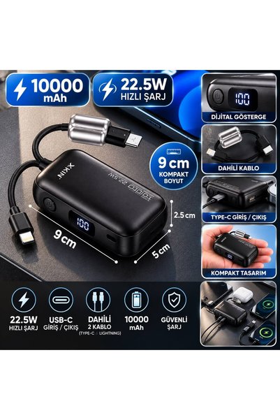 ridata Samsung Galaxy S26 Uyumlu 10.000 mAh Mini Powerbank 22.5W Hızlı Şarj