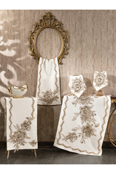 Anastasia Salon Takımı 5 Parça - EKRU