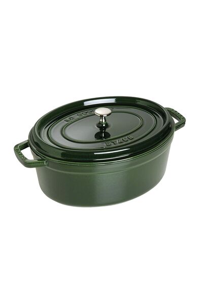STAUB Oval Cocotte cooking pot, cast iron, 31cm/5.5L, Basil -