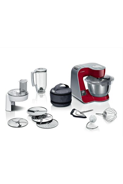 Bosch MUM5X720 HAMUR YOĞURMA MAKİNESİ 1000 W Kırmızı, Gümüş +Mutfak Tartısı H...
