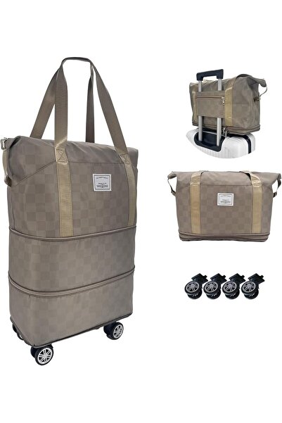 EXCEFORE Foldable Travel Bag Expandable, Rolling Duffle Bag with Wheels, Carr...