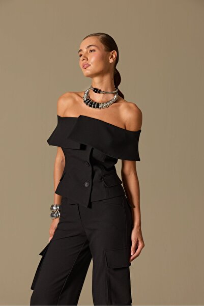 NOK İSTANBUL Iconic Carrie Tailored Vest Black