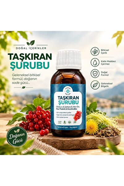 AKİNDOĞU Taşkıran Bitkisel Şurubu – Gilaburu Altın Otu Mısır Püskülü İçeren T...