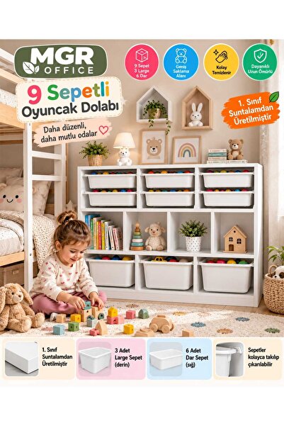 Mgr Office ZUZU 9 Sepetli Oyuncak Dolabı 3 Large 6 Dar Sepetli Çocuk Odası Dü...