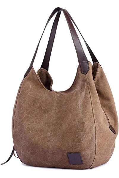 GENERAL Women's Multi-pocket Shoulder Bag Fashion Cotton Canvas Handbag Tote ...