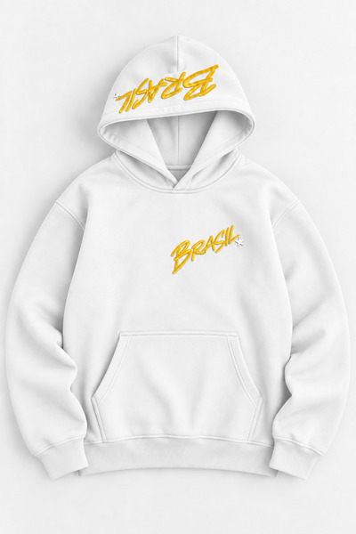 Joetsu Unisex Brazilian Text Printed Oversize Hooded Sweatshirt – Casual Hood...