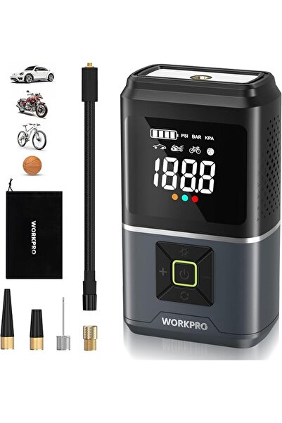 Workpro 7.2 V Portable Tyre Inflator, 150 PSI Mini Air Pump