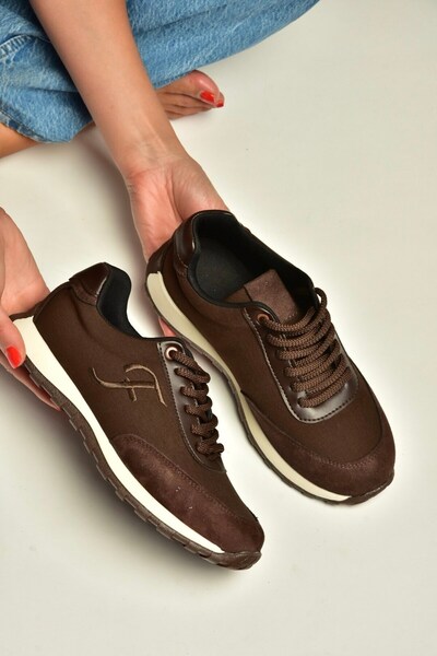 Fox Shoes Z973541804 Brown Fabric Women's Sneakers Sneakers