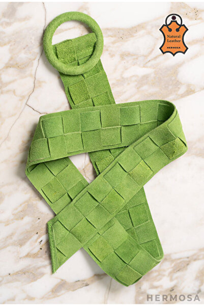 HERMOSA Leather Women's Belt Green 2434646324536