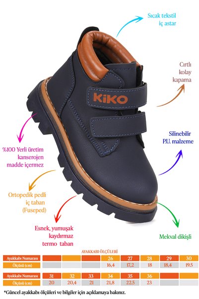 Kiko Kids Azka Velcro Girls' Boots Shoes