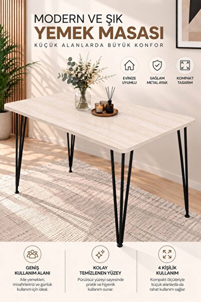 BAMBEDS MOBİLYA Bambeds 60x90 Beyaz Masa Balkon Masası Ders Calısma Masası Tr...