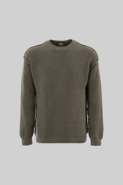 Machinist Men's Thessaloniki Knitted Dirty Stitching Crew Neck Oversize Knitw...