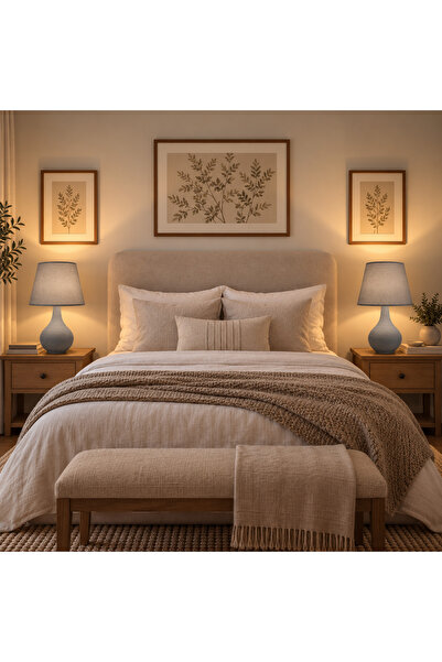 PriStyle Set 2 Lampi Decorative pentru Dormitor, 25x25x38 cm, Veioza Eleganta...