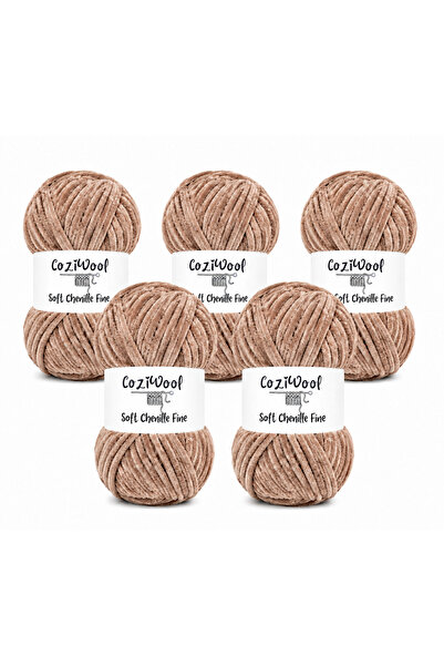 Kadife İp Soft Chenille Fine 5'li Paket 5x100 Gr 160 Mt El Örgü İpi