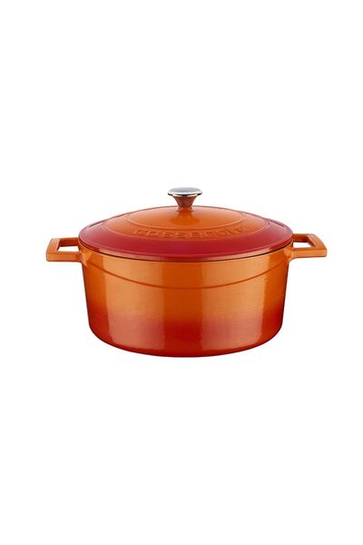 Lava Saucepan, cast iron, 24 cm, "Folk", orange color - brand