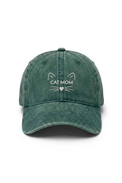 Tresore Cat Mom Embroidered Cotton Fabric Washable Hat / Cat Mom Embroidered ...