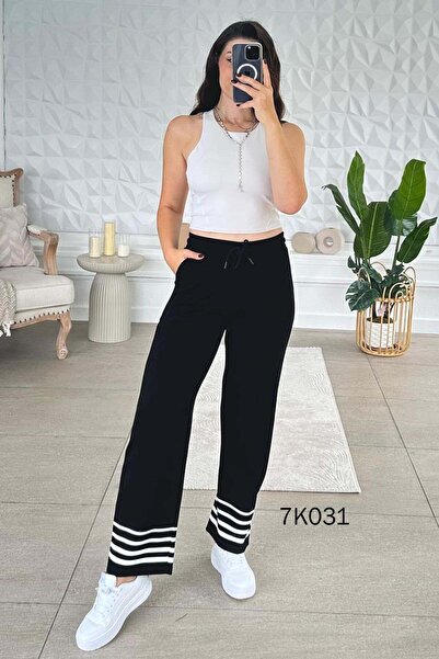 İnce Topuk Striped Modal Trousers 7K031