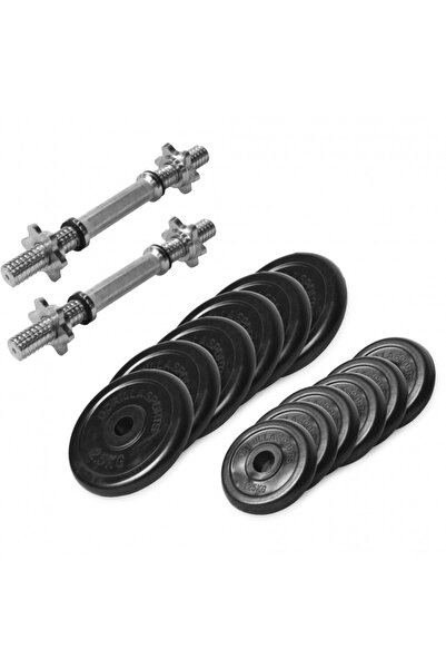Gorilla Sports Set gantere din fonta, cu piulite de fixare, 27,5 kg, Negru