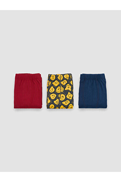 LC Waikiki Rmz Gi̇yi̇m Farkiyla Embroidered Boys' Boxer 3-Pack