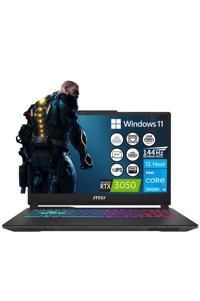 MSI CYBORG 15 A13UC-2087XTR i5-13420H RTX3050 16GB RAM 512GB SSD 15.6" FHD IP...