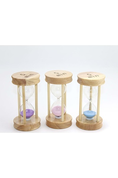 Store Ahşap Kum Saati 5 Dakika 14x7 cm – Dekoratif Masaüstü Kum Saati, Ahşap ...