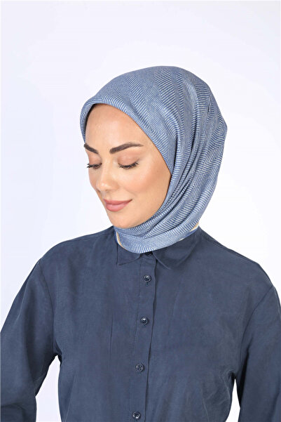 locella Lo'cella Pamuklu Soft Eşarp 4599-6 Mavi