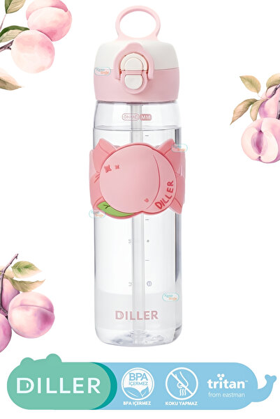 DILLER 520ml New Fruits Series Silicone Fruit Pattern Body with Handle and St...