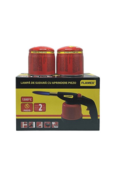 OEM Φλόγιστρο αερίου, Flamex, με πιεζοηλεκτρική ανάφλεξη και 2 φιάλες αερίου,...