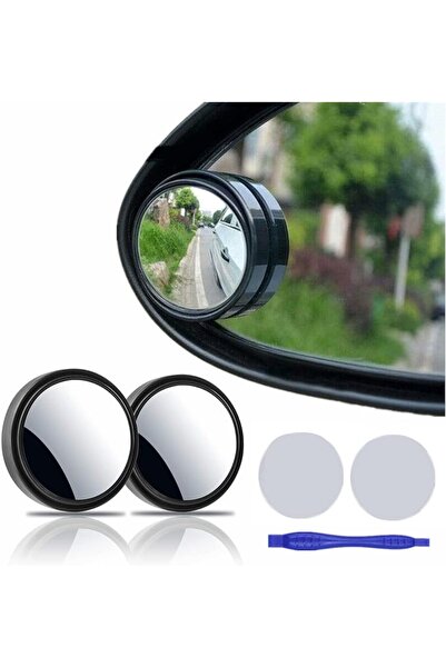 GENERAL 2 pcs Blind Spot Mirrors, 2" Round HD Glass Convex 360° Wide Angle Si...