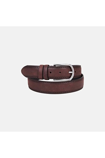 Desa Men's Brown Oval Buckle Leather Sports Belt
