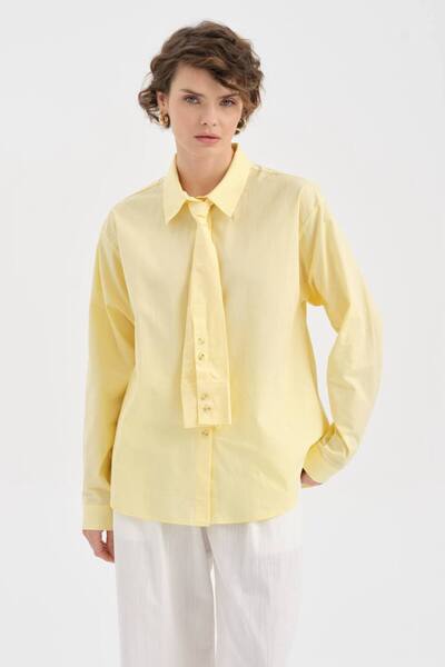 tw3 Women's Cuff-Look Tie Detailed Design Shirt