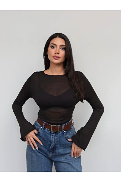 ESRAHELVACI Boat Neck Knitted Sweater Blouse